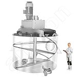 20m³의 댐핑 용액용 amixon® 페이스트 호퍼 - 평평한 베이스와 2개의 배출 피팅 포함.