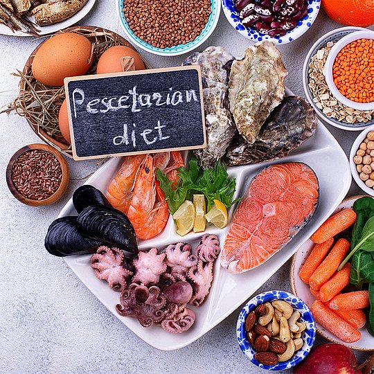 Frutti di mare di origine animale e vegetale.