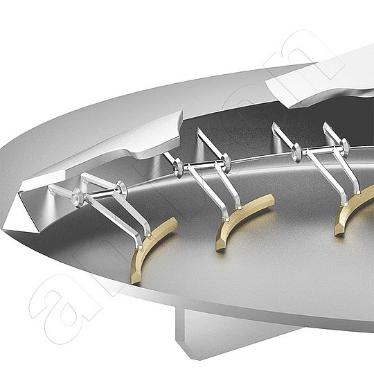 Gli utensili di brocciatura ComDisc® di amixon® svuotano le miscele polverose molto rapidamente, fino al 100%.