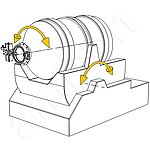 L'enrobé est brassé dans la chambre de mélange en rotation horizontale.