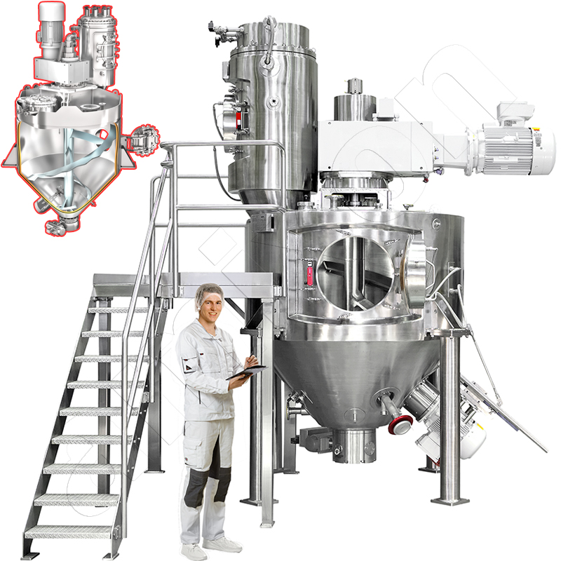 amixon® secador al vacío/reactor de síntesis AMT 2000. Hecho del material 1.4462