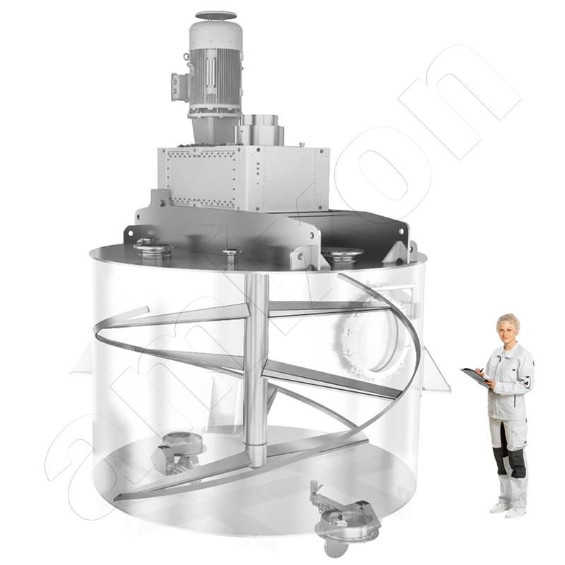 amixon® paste bunker with flat bottom in compact design. This paste bunker can be equipped with several discharge fittings if several dryer lines are to be fed.