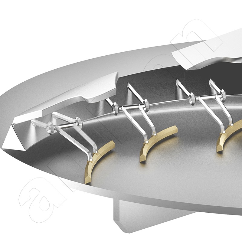 Gli utensili di brocciatura ComDisc® di amixon® svuotano le miscele polverose molto rapidamente, fino al 100%.