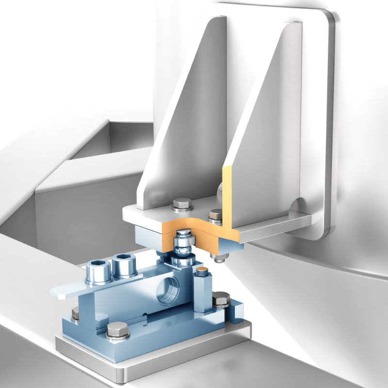 3 or 4 mounting claws are welded to the side of the mixing vessel. 