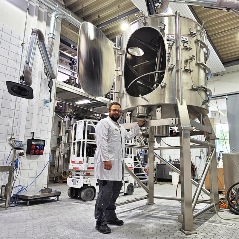 Il miscelatore Gyraton® è adatto a grandi volumi di materiale sfuso.