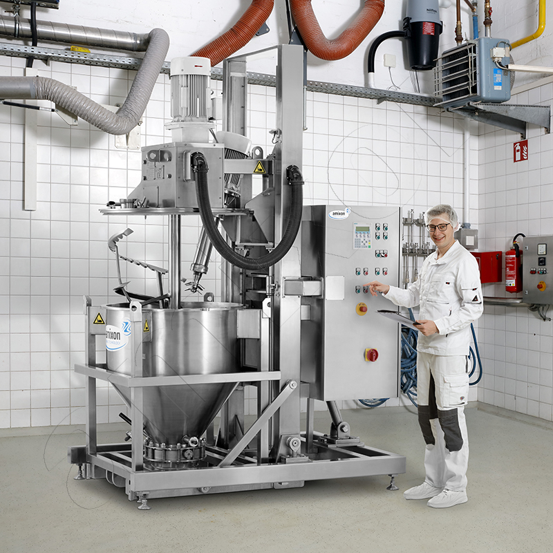 amixon® technical centre: Test mixer with 300 litre container