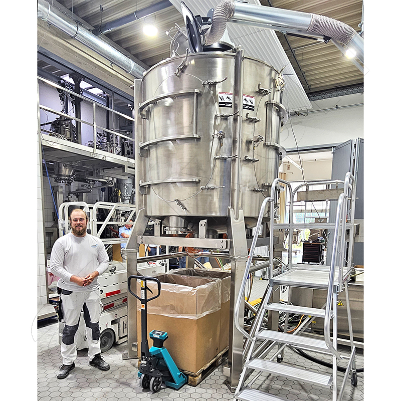 Экспериментальная производительность смесителя Gyraton® в масштабе 3 м³.
